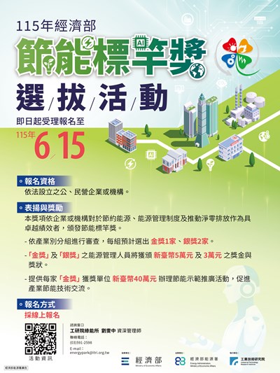 115年經濟部節能標竿獎選拔活動