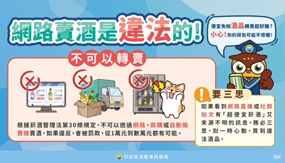 網路賣酒是違法的
